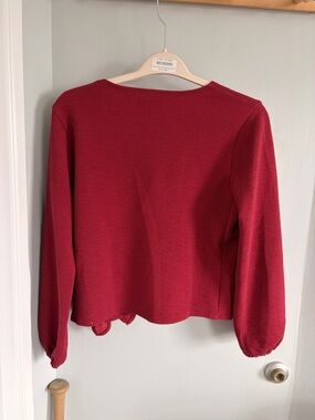 Madewell texture and thread red top